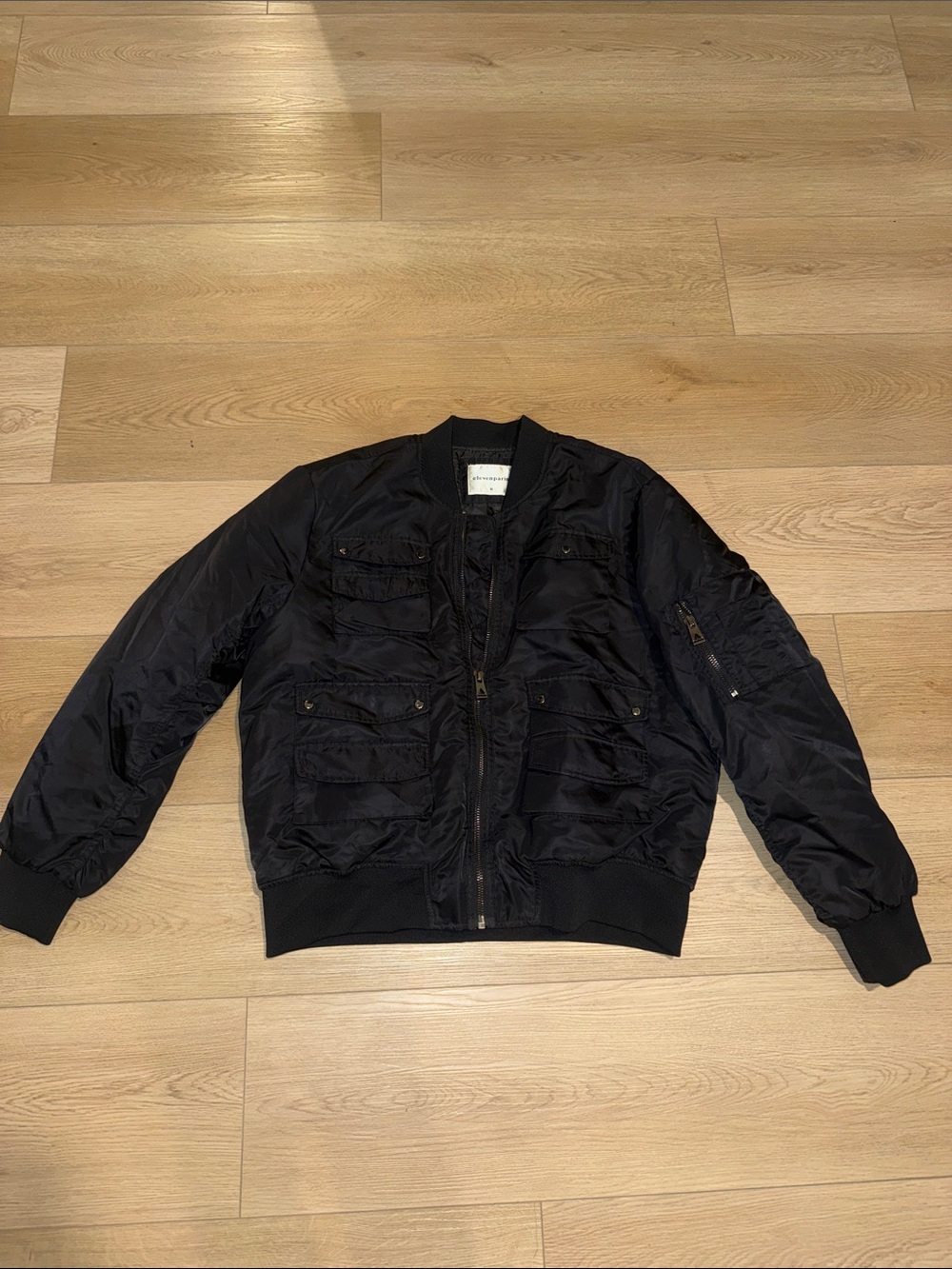 Eleven Paris Black Men's Bomber Jacket with Utility Pockets